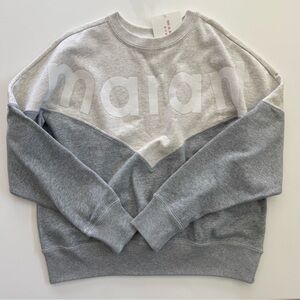Isabel Marant Etoile Houston Colorblock Sweatshirt in Ecru/Grey